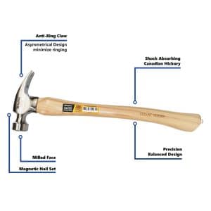 25 Oz Curved Handle Framing Hammer - BJ24FM