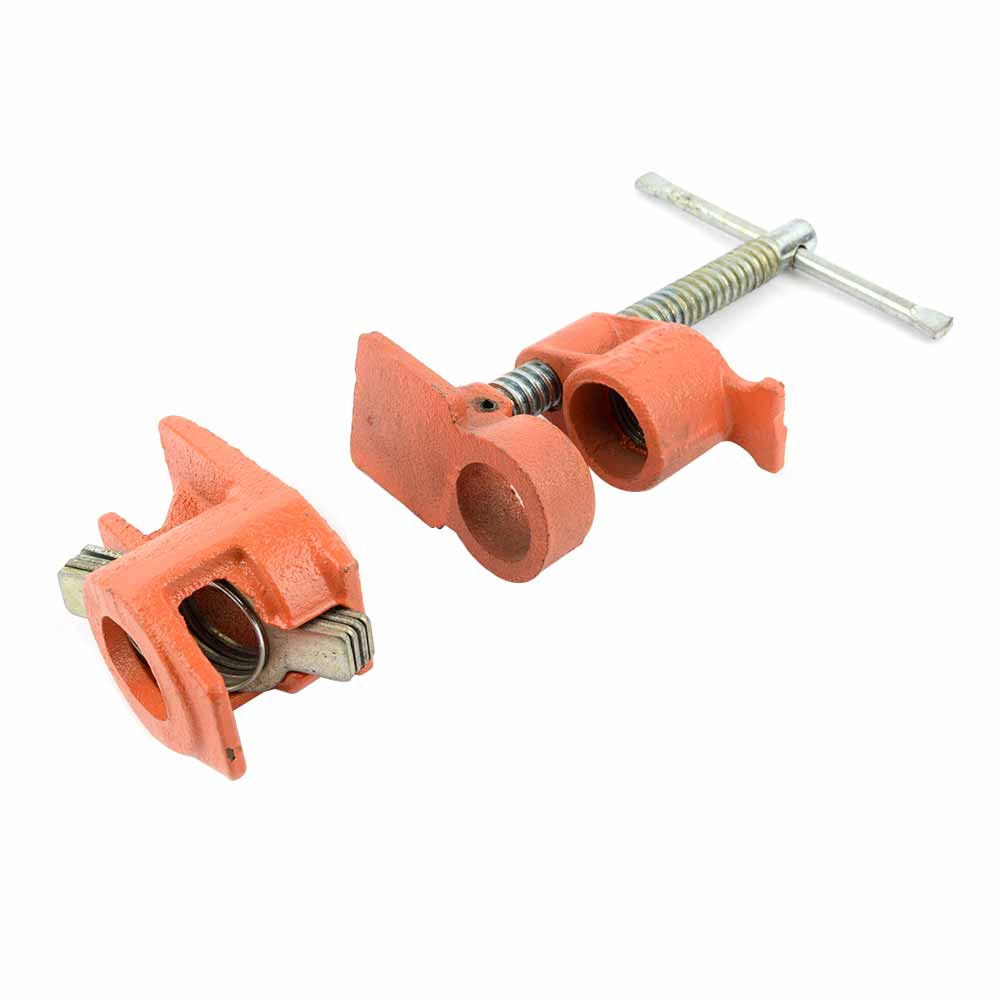 Heavy Duty 3/4 Inch Cast Iron Pipe Clamp 2 Piece Wood Shop Bits A