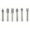 6 PC Diamond Burr Set - 1/4 Inch Shank, 80 Grit - Medium