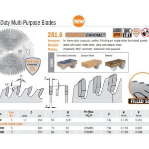 Chrome Heavy Duty Multi Purpose Saw Blades - woodshopbits.com CMT