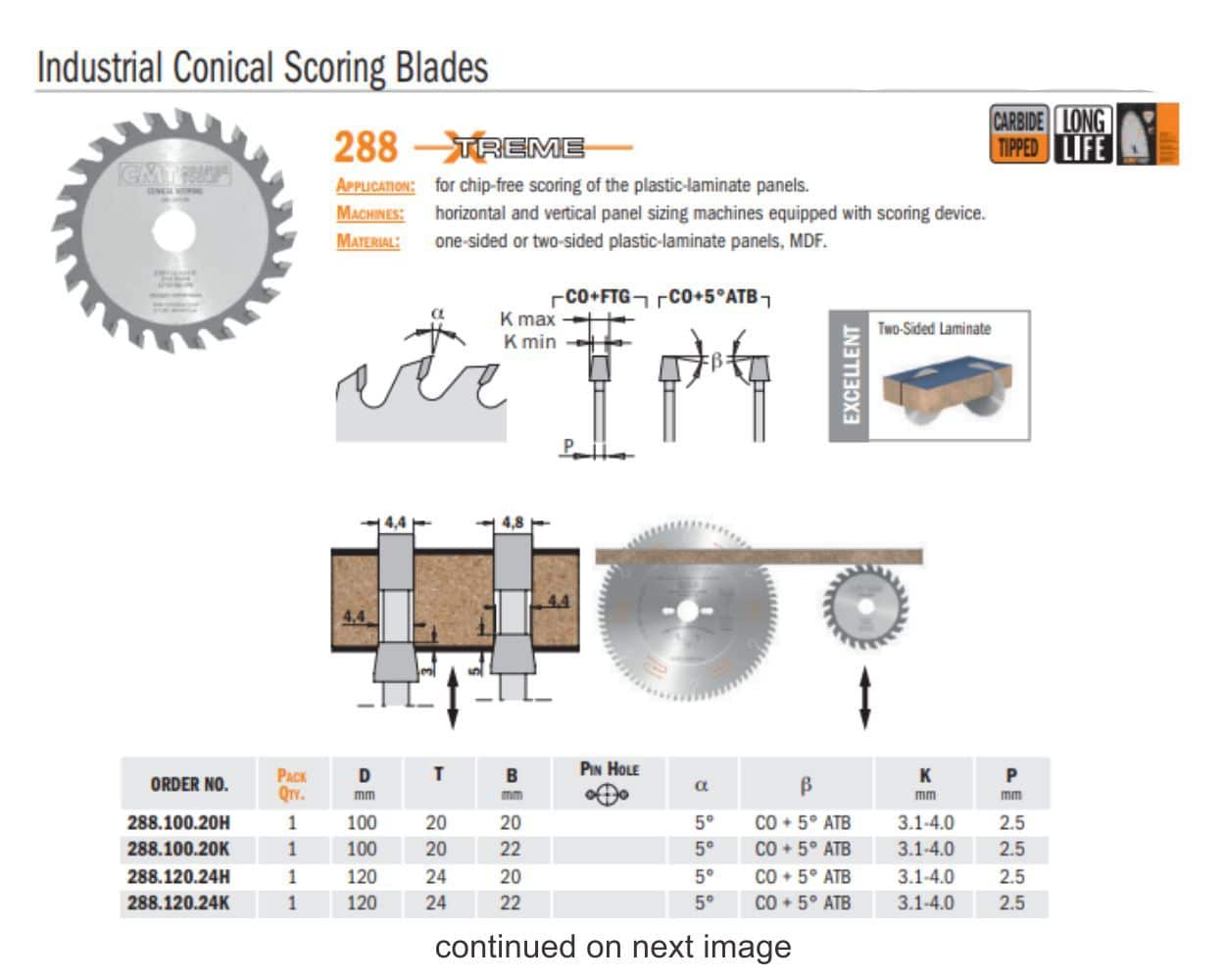 Chrome Industrial Conical Scoring Saw Blades - woodshopbits.com CMT