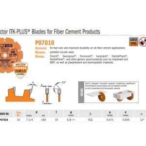 Contractor ITK-PLUS Blades for Fiber Cement Products - woodshopbits.com CMT