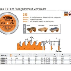 Industrial ITK Finish Sliding Compound Miter Saw Blades