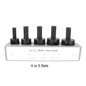 Fuller Plug Cutter Sets - woodshopbits.com WL Fuller SHK 1/4 | N 4 | Sizes 3/8, 7/16, 1/2, 5/8 | CS