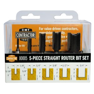 Cmt Contractor® Z2 S=1/4” D=1/8”-1/4”-3/8”-1/2”-3/4” (5-Pcs.)