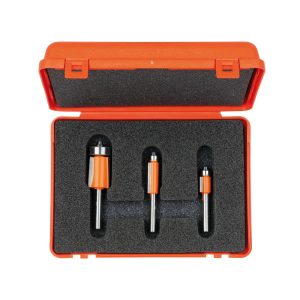 Flush Trim Bit Set D=3/8” - 3/8” - 3/4” S=1/4” (3-Pcs)